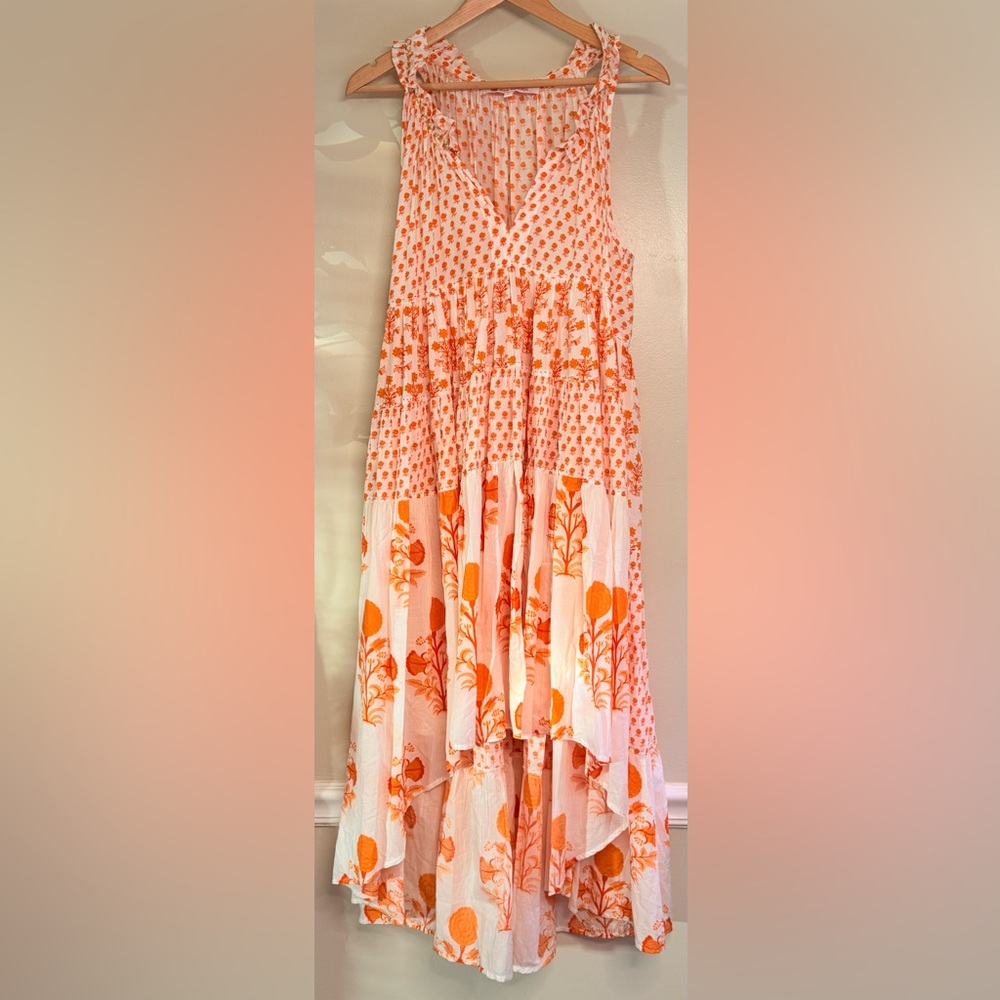 Ro's Garden Sasha Dress orange Pomme Floral size large - Picture 3 of 11